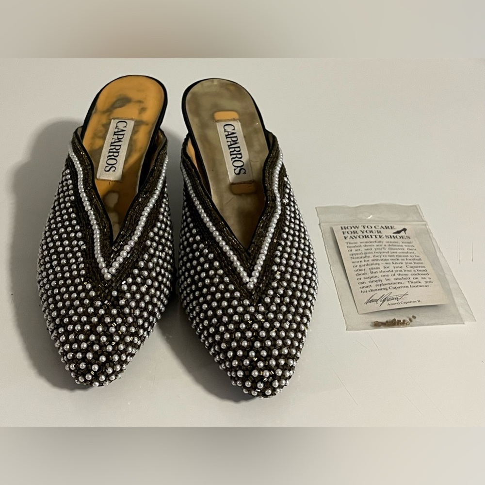 Vintage 80’s Beaded Mules (NWOT)